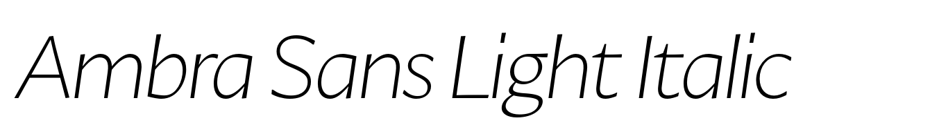 Ambra Sans Light Italic